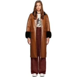 Stand Studio Kristen faux fur trimmed pvc coat